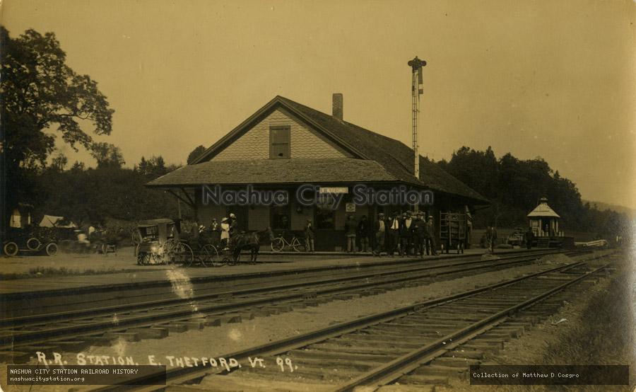 Postcard: Railroad Station, East Thetford, Vermont